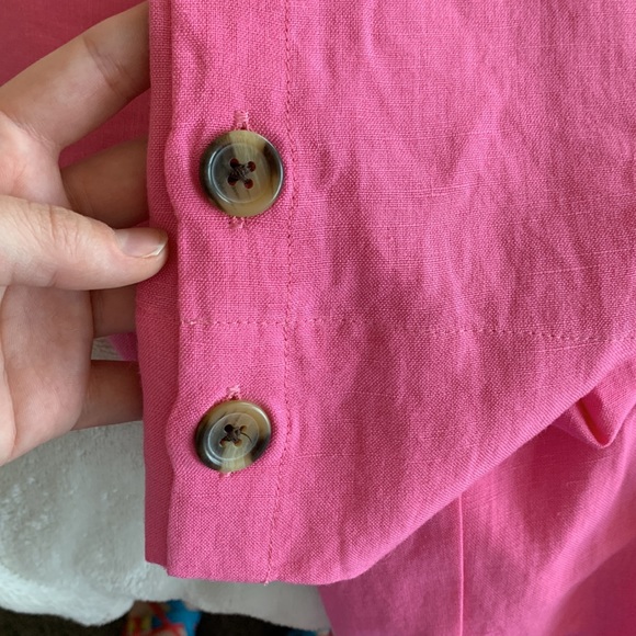 Zac and Rachel Size 16 Pink Blossom Button Cotton Pants NWT - Picture 6 of 8